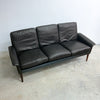Mid Century Modern Black Leather Sofa 265 By H.W. Klein For Bramin 1960s