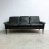 Mid Century Modern Black Leather Sofa 265 By H.W. Klein For Bramin 1960s