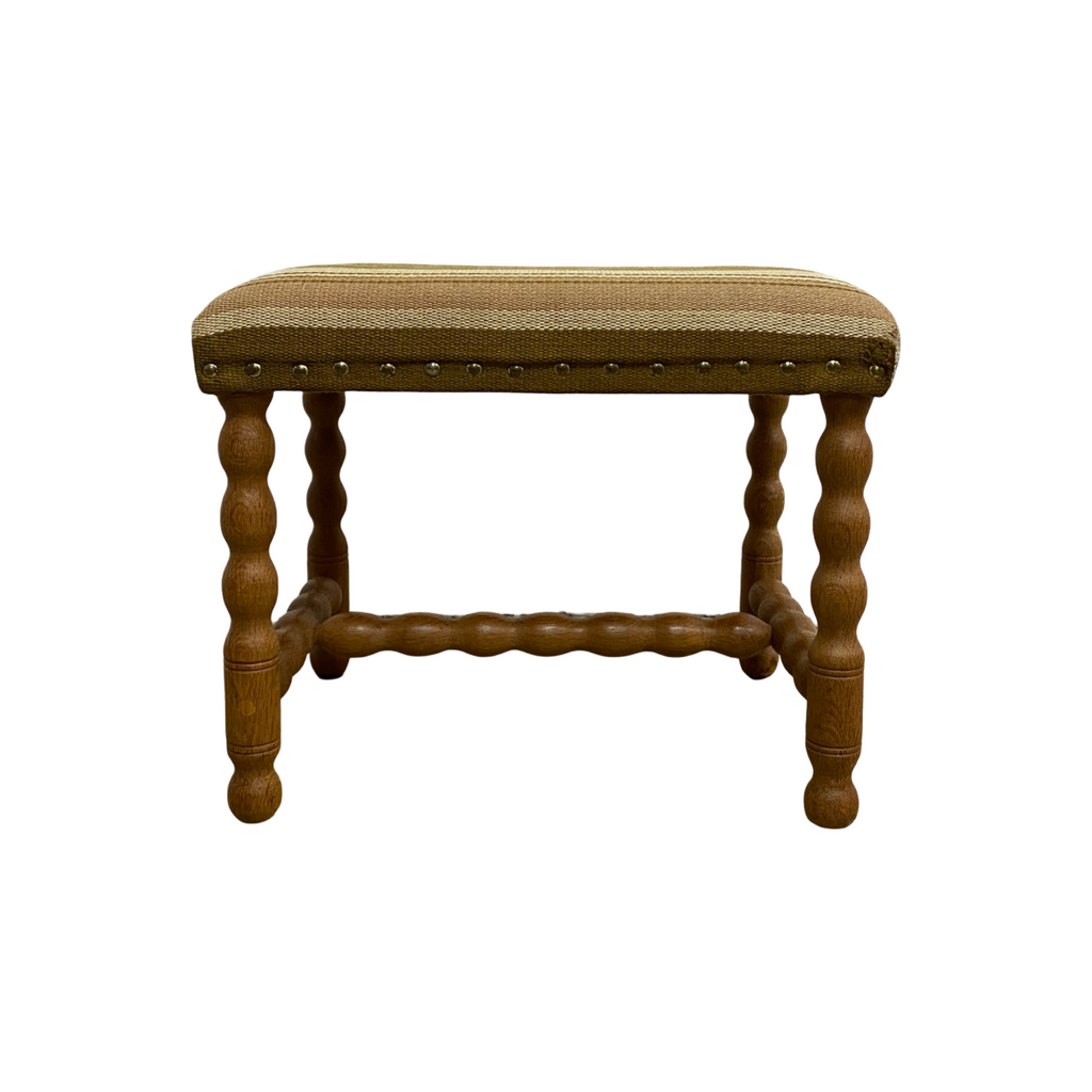 Mid Century Danish Bobbin Leg Footstool
