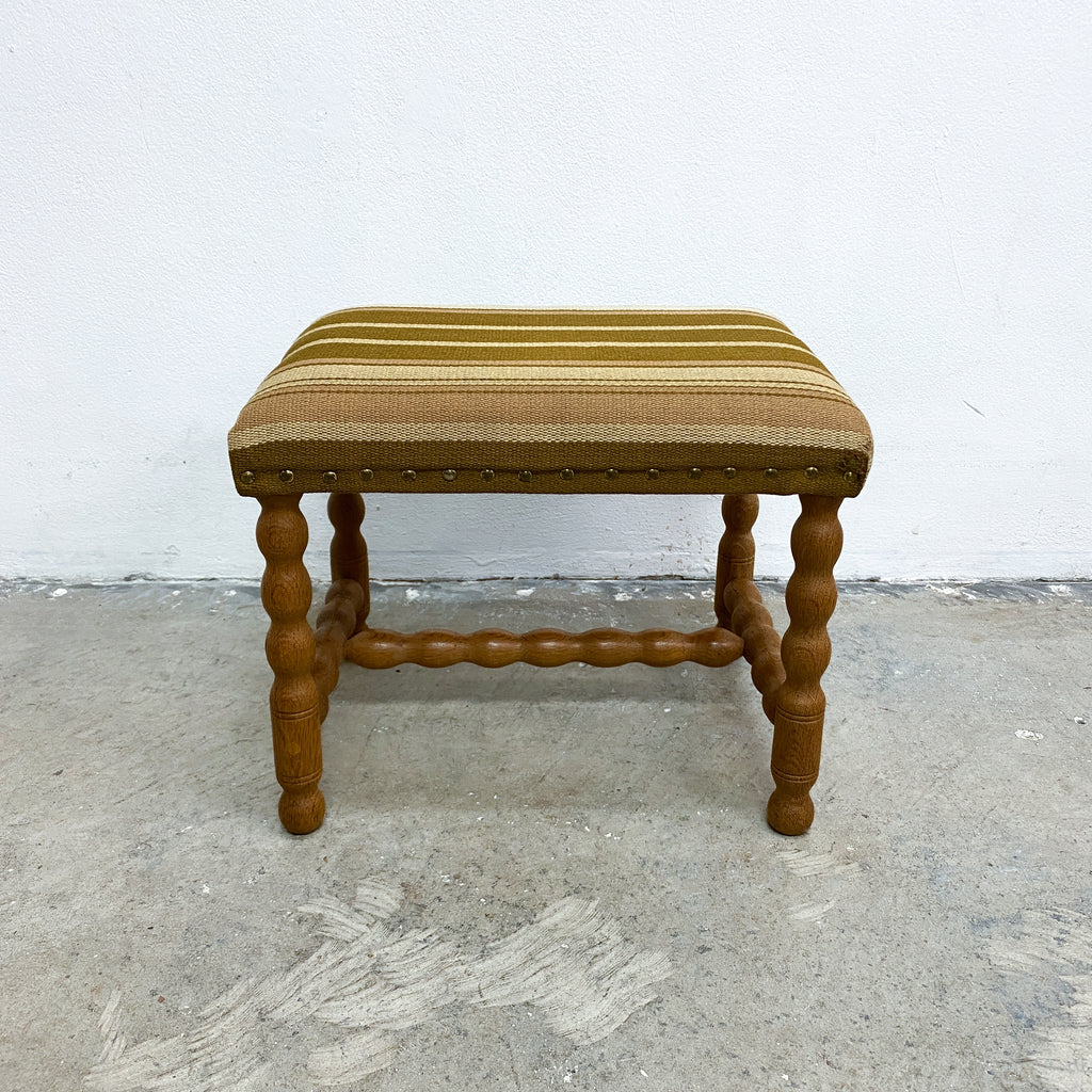Mid Century Danish Bobbin Leg Footstool