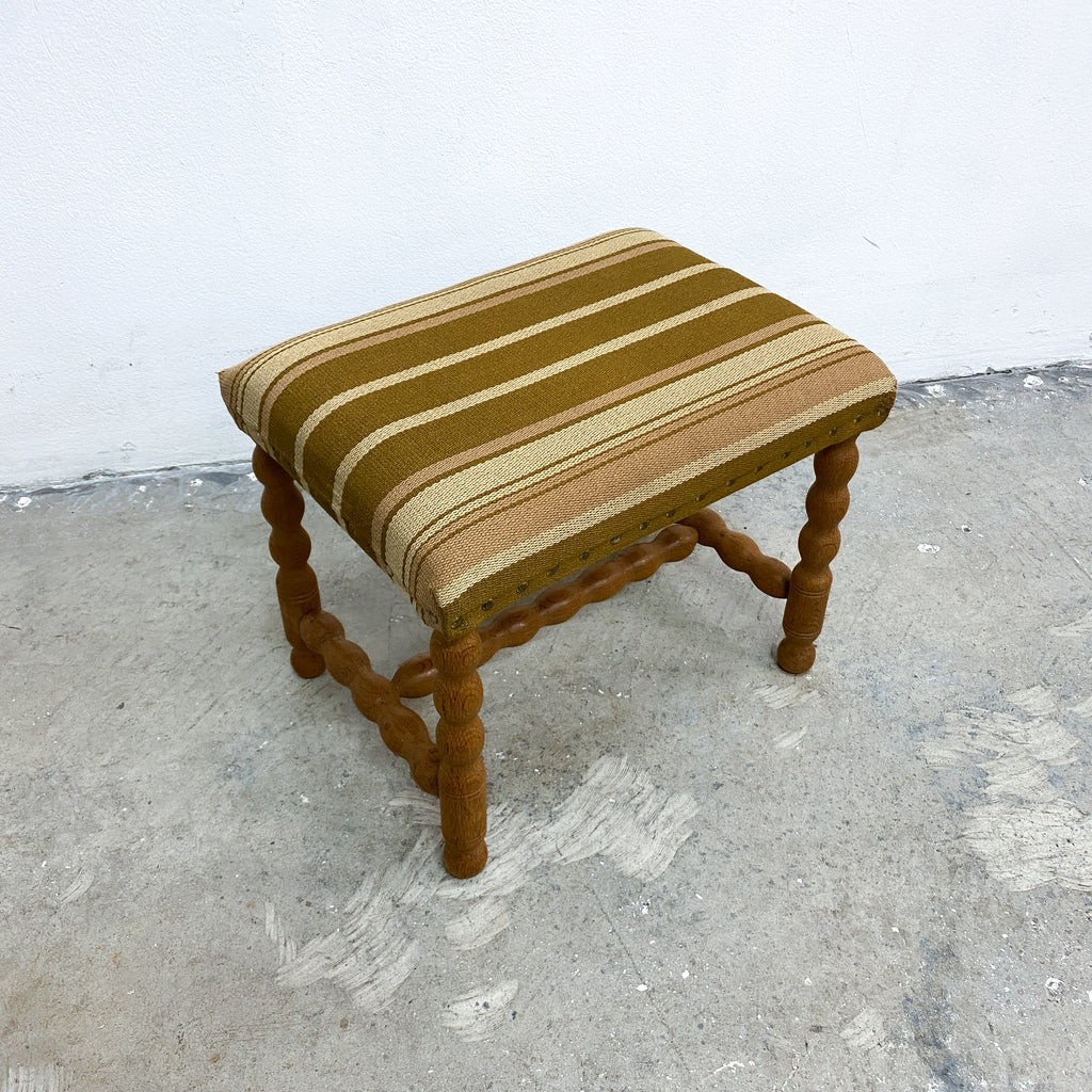 Mid Century Danish Bobbin Leg Footstool