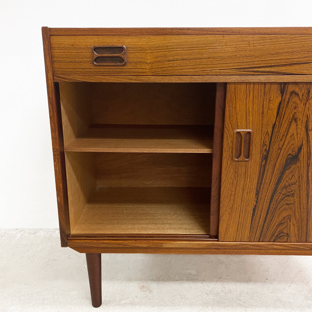Mid Century Danish Brazilian Rosewood Compact Buffet Sideboard