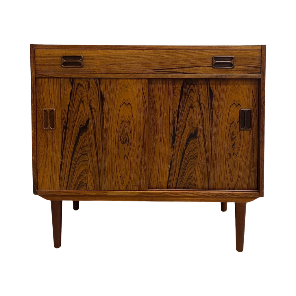 Mid Century Danish Brazilian Rosewood Compact Buffet Sideboard