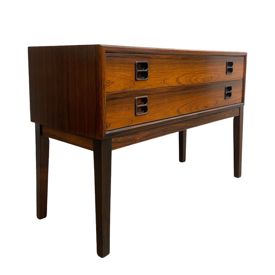 Mid Century Danish Brazilian Rosewood Compact Chest Of Drawers