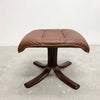 Mid Century Danish Leather Footstool Ottoman