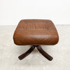 Mid Century Danish Leather Footstool Ottoman