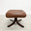 Mid Century Danish Leather Footstool Ottoman