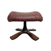 Mid Century Danish Leather Footstool With Pedestal Base