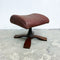 Mid Century Danish Leather Footstool With Pedestal Base
