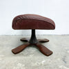 Mid Century Danish Leather Footstool With Pedestal Base
