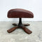 Mid Century Danish Leather Footstool With Pedestal Base
