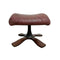 Mid Century Danish Leather Footstool With Pedestal Base
