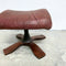 Mid Century Danish Leather Footstool With Pedestal Base