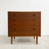 Mid Century Danish Teak Chest Of Five Drawers