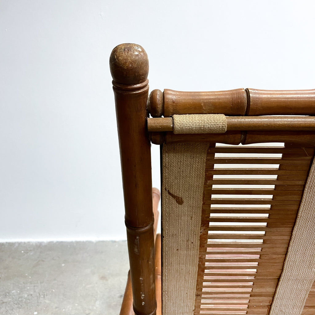 Mid Century Faux Bamboo Wooden Folding Chair