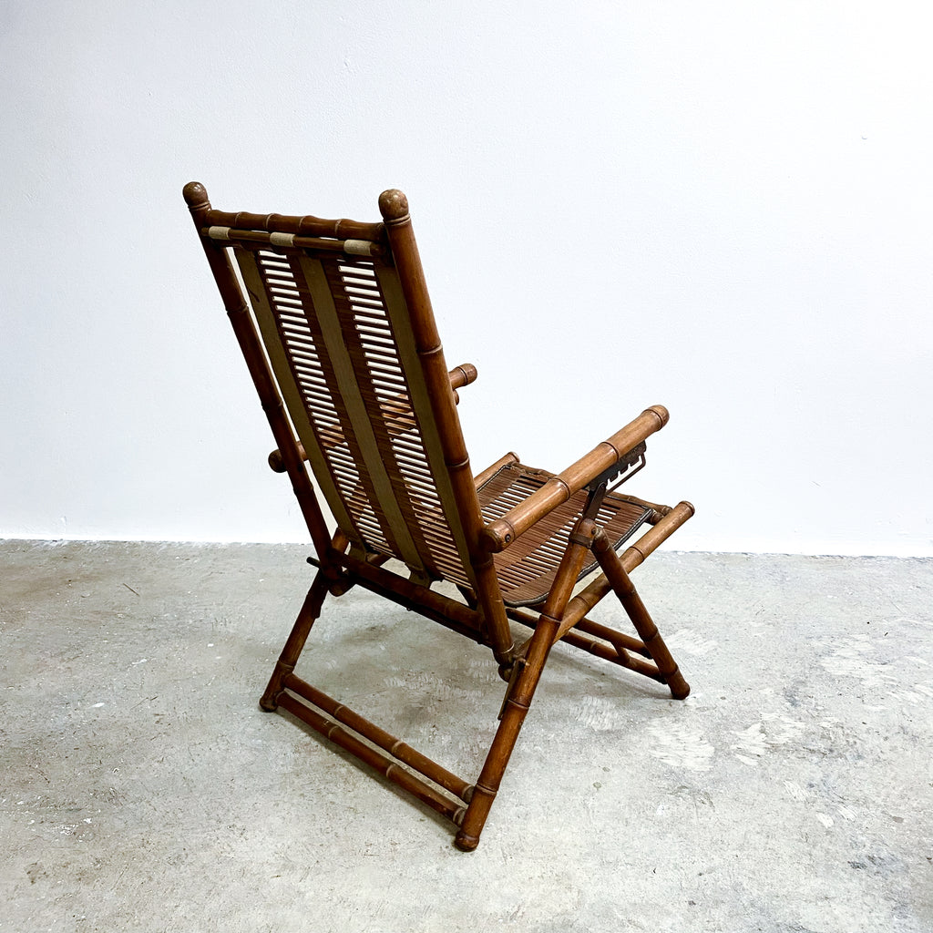Mid Century Faux Bamboo Wooden Folding Chair