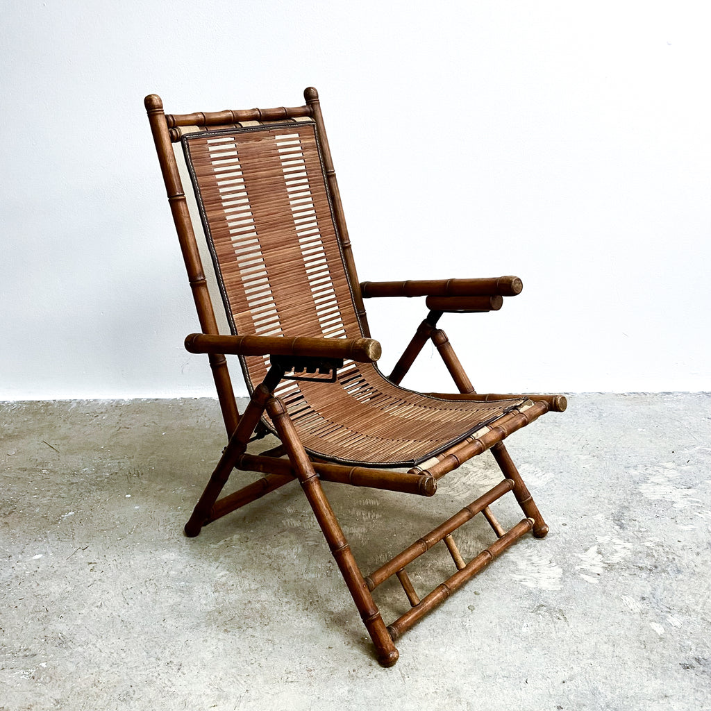 Mid Century Faux Bamboo Wooden Folding Chair
