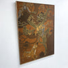 Mid Century Framed Batik Of Monkeys And Tiger Print Signed 1976