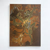 Mid Century Framed Batik Of Monkeys And Tiger Print Signed 1976
