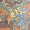 Mid Century Framed Batik Of Monkeys And Tiger Print Signed 1976
