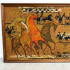Mid Century Framed Etruscan Print On Fabric