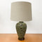 Mid Century Green Fat Lava And Teak Table Lamp Base