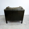 Mid Century Green Leather Danish Armchair