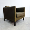 Mid Century Green Leather Danish Armchair