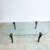 Mid Century Hollywood Regency Glass Top Coffee Table