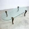 Mid Century Hollywood Regency Glass Top Coffee Table