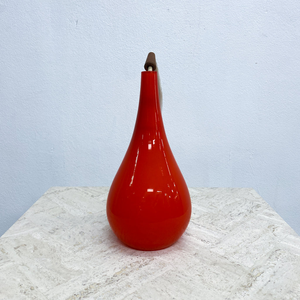 Mid Century Holmegaard Red Glass Teardrop Pendant Light