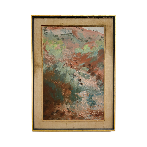 Mid Century Impressionist Queensland Hillside Landscape Painting