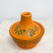 Mid Century Italian Pottery 1960's Orange Bitossi Tagine Lidded Bowl