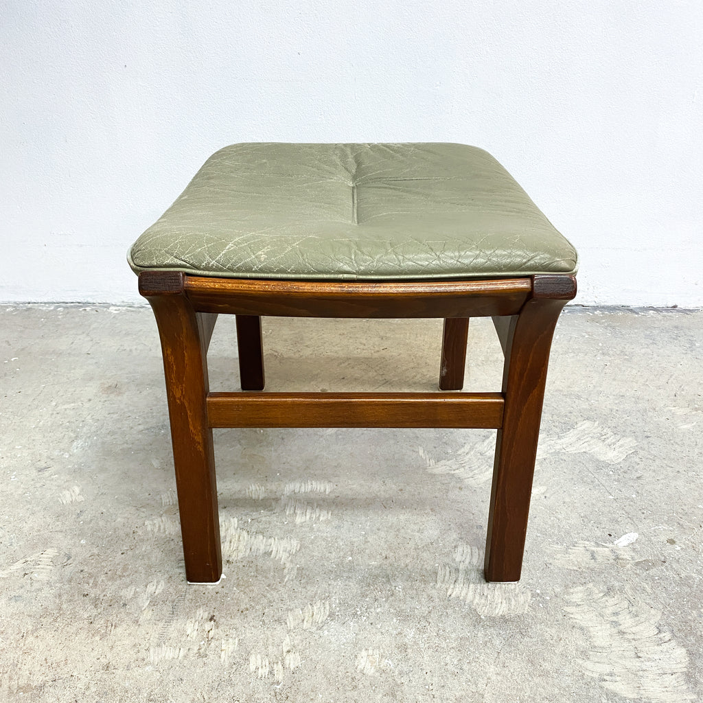 Mid Century Leather Footstool 'Gote Mobler' Made in Sweden