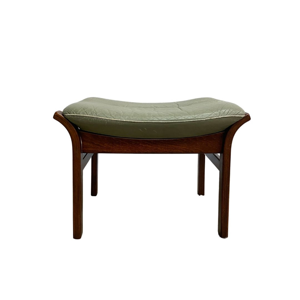 Mid Century Leather Footstool 'Gote Mobler' Made in Sweden
