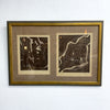 Mid Century Linocut Artwork Of Nudes C1977