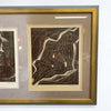 Mid Century Linocut Artwork Of Nudes C1977