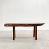 Mid Century Live Edge Coffee Side Table With Pond Under Glass