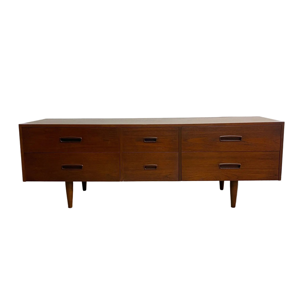 Mid Century Lowline Sideboard With Six Drawers - Restored