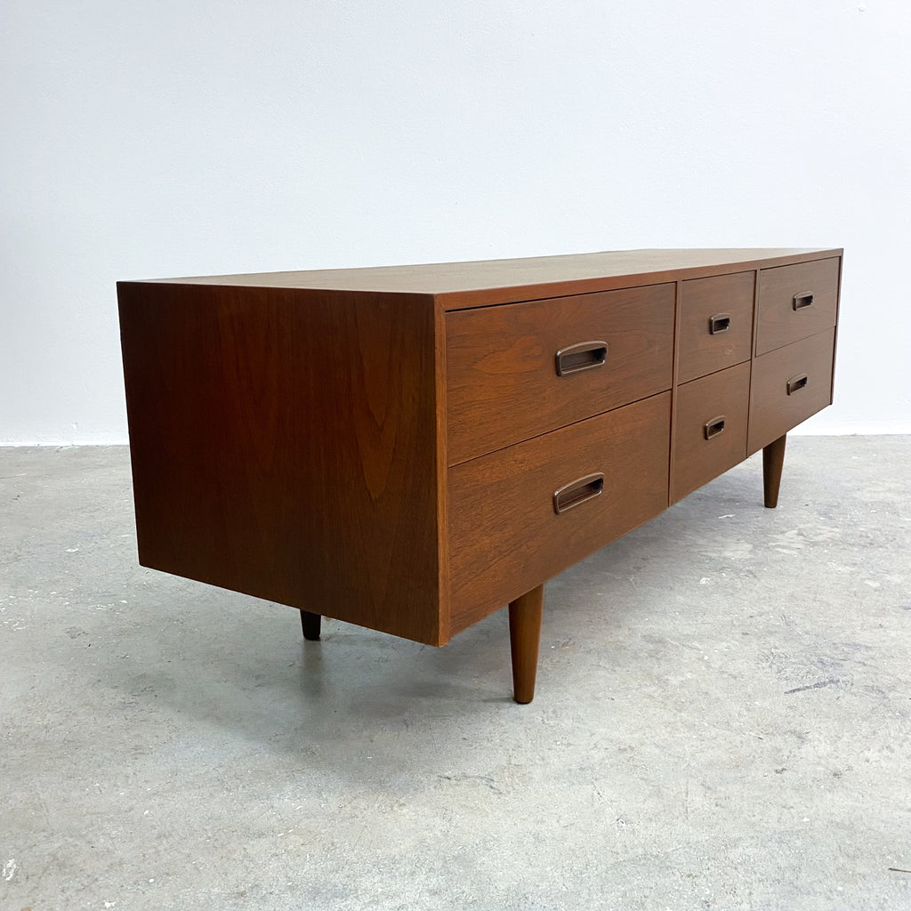 Mid Century Lowline Sideboard With Six Drawers - Restored