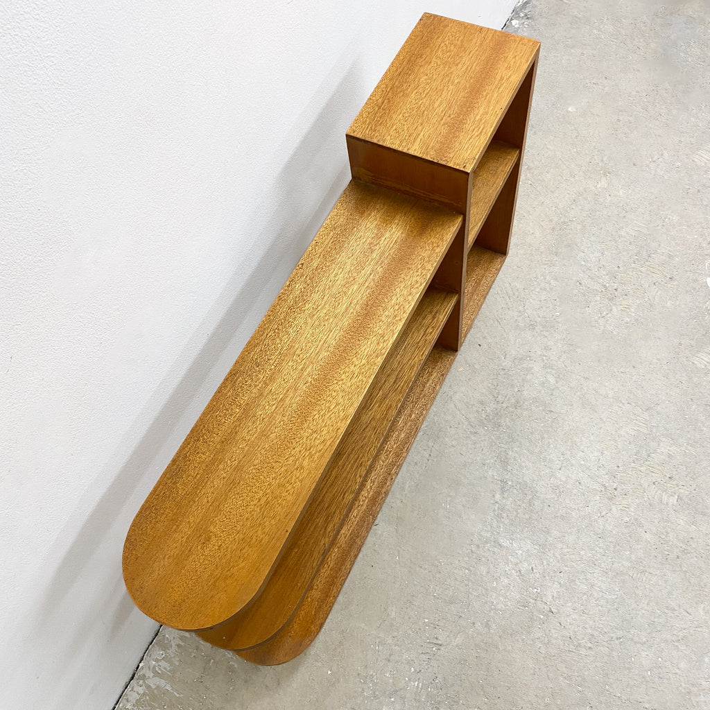 Mid Century Maple Stepped Book Display Shelf