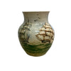 Mid Century Martin Boyd Hand painted Ship Vase