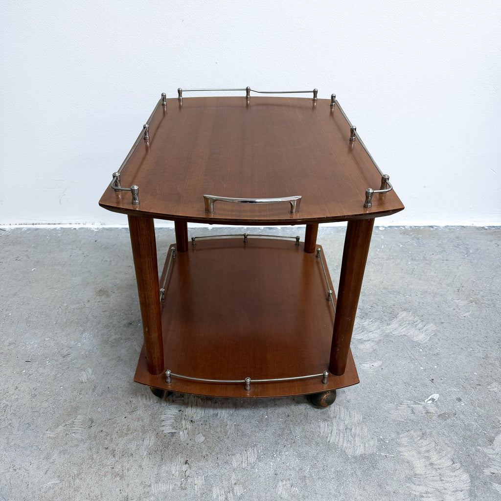 Mid Century Modern 1960's Compact Gallery Top Side Table Trolley