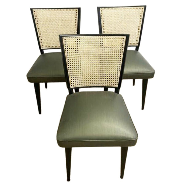 Mid Century Modern Rattan Back Chairs