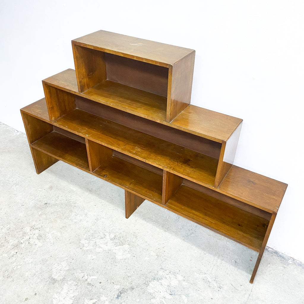 Mid Century Modern Tiered Wooden Shelves