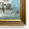 Mid Century Street Scene Oil On Board By L. Agate