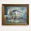 Mid Century Street Scene Oil On Board By L. Agate