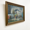 Mid Century Street Scene Oil On Board By L. Agate