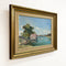 Mid Century Oil On Canvas Boatshed At Forster By Pat Browning