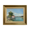 Mid Century Oil On Canvas Boatshed At Forster By Pat Browning